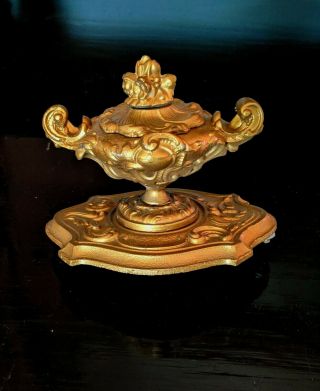 Ansonia Marquis Urn/finial Case Top " Rich Gold Finish " For Crystal Regulator