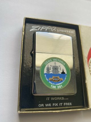 1976 TOWN AND COUNTRY ZIPPO LIGHTER USNS VICTORIA TAK 281 3