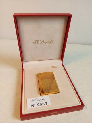 S.  T.  Dupont Lighter Ligne 2 Gatsby Large Gold Diamond - Full Set