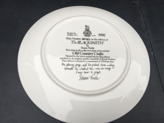 Old Country Crafts Royal Doulton Bone China Collector’s plate The Blacksmith 3