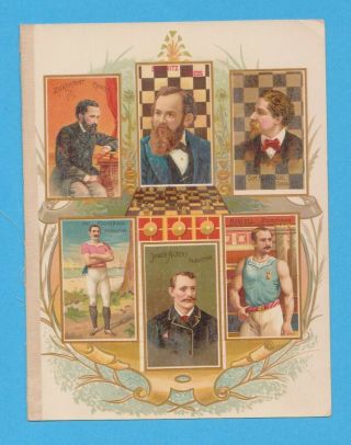 1888 Goodwin Champions Album Page Chess & Peds - Steinitz,  Zukertort,  Albert,  Etc
