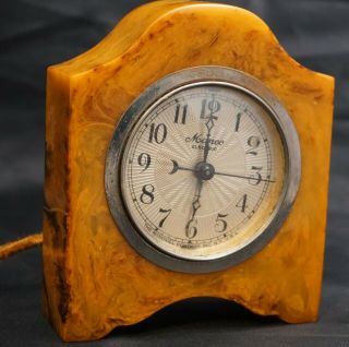 Rare Manco Manoville Co.  Ny Bakelite Art Deco Electric Clock Box