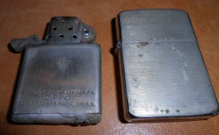Vintage 1947 Zippo Lighter 3 Barrel Hinge Pat 2032695