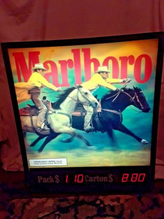 Vintage Marlboro Double - Sided Electric Light Up Sign
