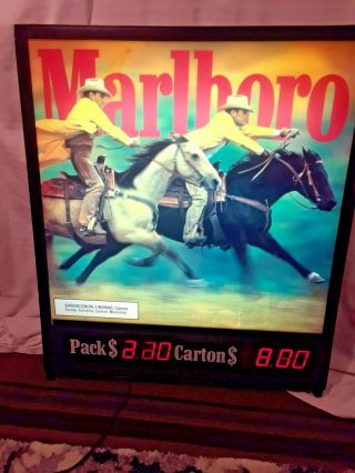 VINTAGE MARLBORO DOUBLE - SIDED ELECTRIC LIGHT UP SIGN 3