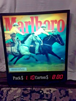 VINTAGE MARLBORO DOUBLE - SIDED ELECTRIC LIGHT UP SIGN 4