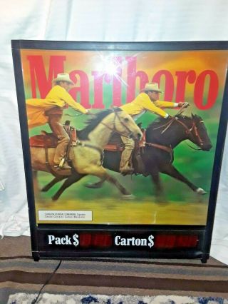 VINTAGE MARLBORO DOUBLE - SIDED ELECTRIC LIGHT UP SIGN 6