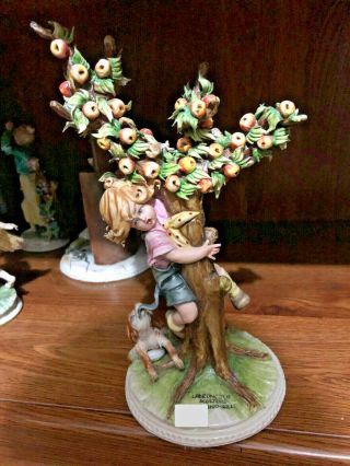 Tiziano Galli Porcelain " Ladruncolo Boy In Apple Tree " Never Imported Kh