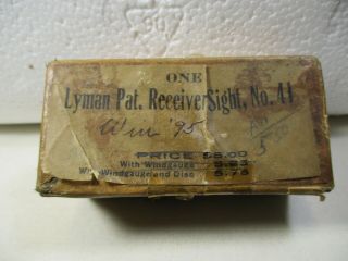 Lyman Pat.  Receiver Sight No.  41 Winchester W/box Paper