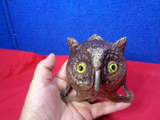 Antique Hotel Desk Lobby Service Bell General Store Countertop Bell Figural Owl