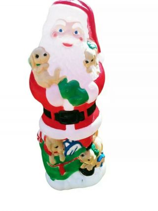 Rare Vintage Blow Mold Santa Clause With Puppies 42 " Tall