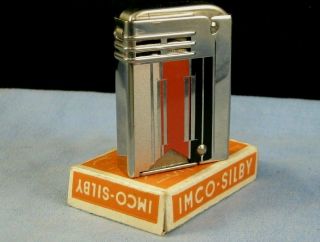 Antique Art Deco Mib Austrian Imco Silby Enamel Pocket Lighter Vintage Desktop