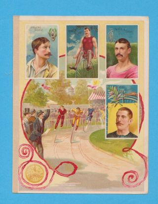 1888 Goodwin Champions Album Page Bicyclists W/ Stevens,  Rowe,  Prince