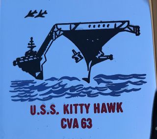 Vintage 1971 Zippo Vietnam Era USS Kitty Hawk Chrome Lighter 3