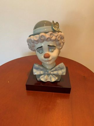 Lladro Sad Clown Porcelain Figurine 5611 With Base