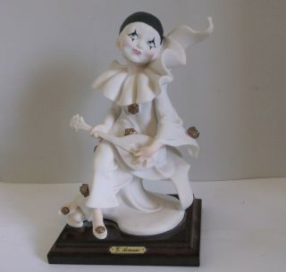Giuseppe Armani Pierrot Clown W/mandola Rare Limited Edition Signed Figurine