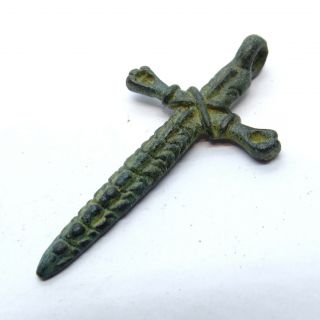 Viking Ancient Artifact Bronze Pendant Sword