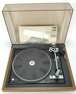 Vintage Dual 1237 Stereo Turntable,  Record Player With Pitch Control,  Dust Cover