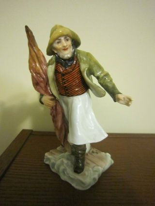 Meissen Porcelain Figurine Of Fisherman,  Model Q119p; Painter 61