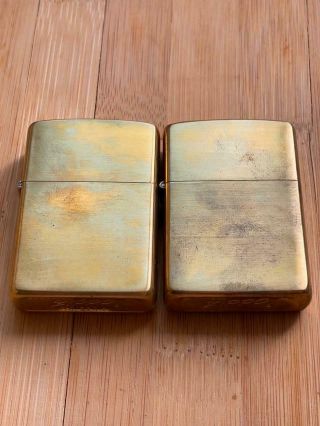 1958&1968 Roseart Zippo Solid Brass Vintage Lighters | Unfired