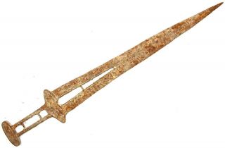 Ancient Rare Scythian Roman Celtic Gothic Savage Style Iron Battle Sword 2 - 4 Ad