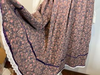 Vintage Gunne Sax Rose midi dress velvet bodice,  full skirt,  Pockets sz S 4