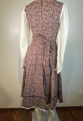 Vintage Gunne Sax Rose midi dress velvet bodice,  full skirt,  Pockets sz S 6