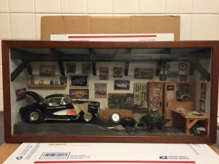 Danbury Mint’ 57 Chevrolet Corvette Garage Shop Shadow Box Diorama Set.