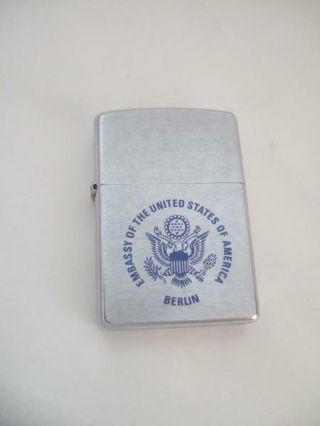Vintage Zippo Lighter 1996 American Embassy Berlin Wick Changed
