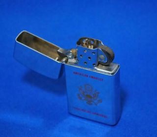 Vintage SLIM Zippo lighter 1982 American Embassy HONDURAS High polish 3