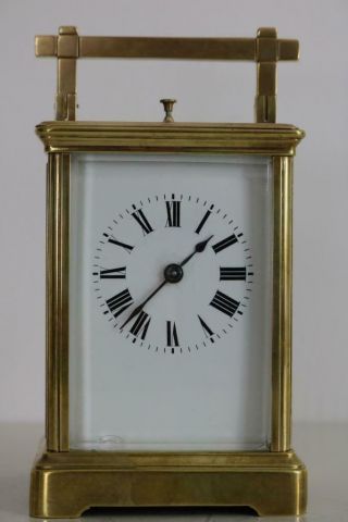 PETITE SONNERIE CARRIAGE CLOCK chimes on TWO gongs ANTIQUE FRENCH REPEAT 2