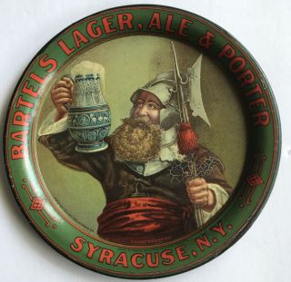 Vintage Bartels Brewery Lager Ale Porter Syracuse Ny Tip Tray Coaster Beer