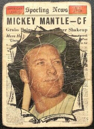Mickey Mantle 1961 Topps Tsn All Star Vintage Baseball Card 578