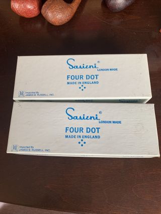 2 Sasieni Four Dot Ruff Root Lombard Pipe - Made In England Light 10
