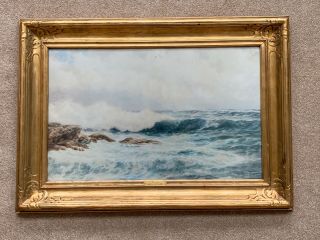 Newcomb Macklin Picture Frame Henry N Cady Marine Watercolor Painting Coastal