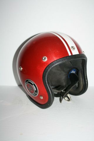 Rare 1966 Vintage Intecro Gtx Red Metal Flake Racing Helmet Motorcycle