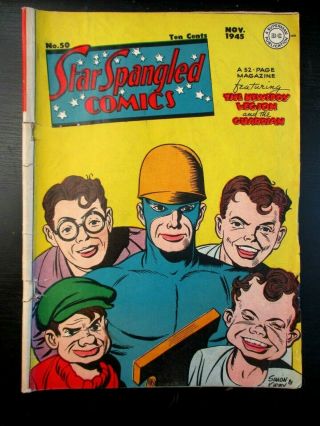 Star Spangled Comics 50,  1945 Dc,  Simon & Kirby,  Guardian,  Missing 4 Middle Pg
