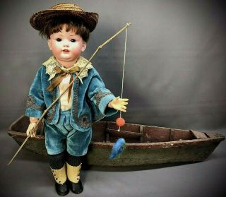 19 " Bahr & Proschild Character Doll 604 - 8 Antique Bisque - Head German Boy