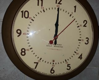 Antique Self Winding Clock Company York 20” Heavy Train Station Clock