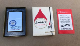 Vintage 1970 Zippo Uss Peoria Lst 1183 Lighter With Box