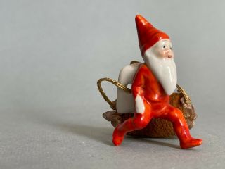 Antique German Bisque Snow Baby Bearded Gnome Teapot Drip Catcher
