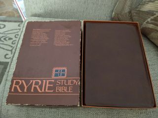 Kjv Ryrie Study Bible Top Grain Cowhide Vintage Rare