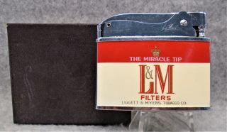 Vintage L&m Filter Cigarettes Flat Advertising Lighter Xxxrare Near