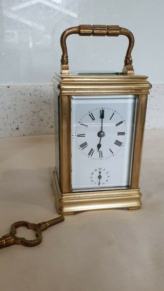 Small Antique Petit Sonnerie French Four Glass Carriage Clock
