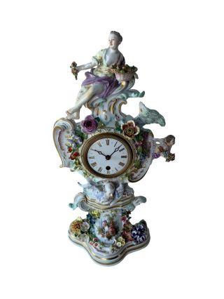 Antique Meissen Porcelain Mythological Clock