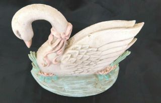 Vintage Cast Iron White Swan Door Stop Midwest Importers Of Cannon Falls