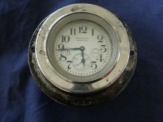 Fine Vintage Waltham 8 Days 15 Jewels Marine Chronometer Clock