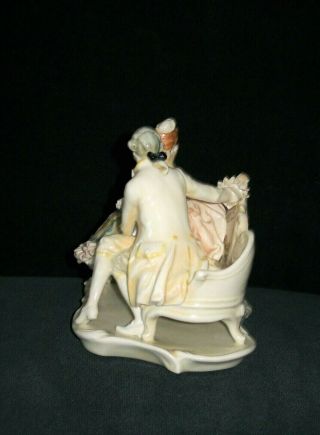 ANTIQUE GERMAN ART DECO KARL ENS COURTING COUPLE WITH DOG PORCELAIN FIGURINE 3