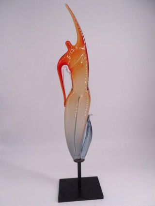 Vintage Murano Art Glass Oggetti Statue Artist Signed 13/99 Retro 24.  5 " Tall