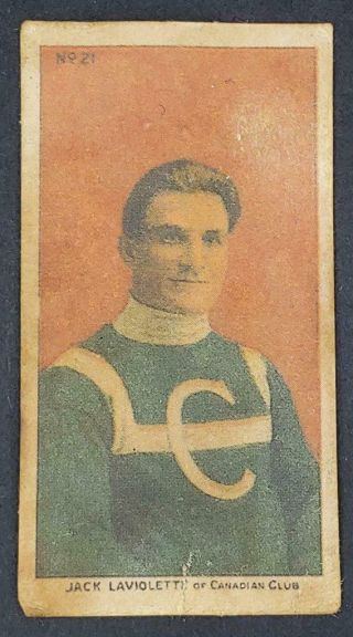 Circa 1910 Imperial Tobacco Hockey Card C56 No.  21 J.  Laviolette